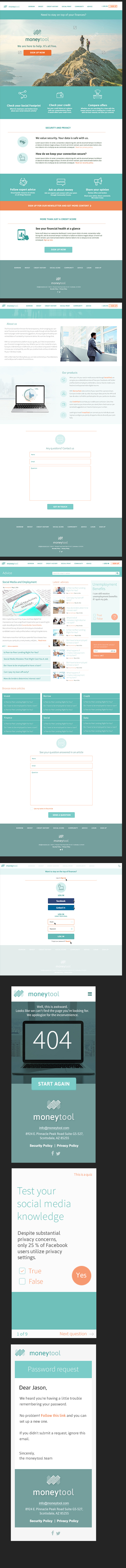 Дизайн страниц для проекта Moneytool