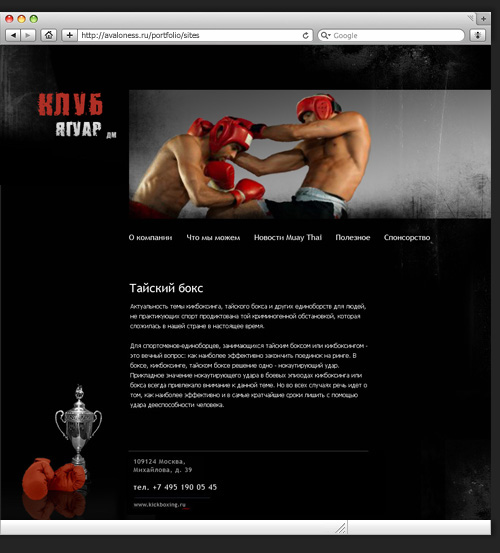 Дизайн сайта для Клуба Ягуар